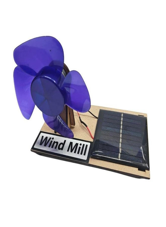 ESPtronics Turbine Powered Readymade Wind Mill Solar Cell Panel Toy Fan Kit STEM Science Project Experiment Working Model for School Kids and Students - Image 1